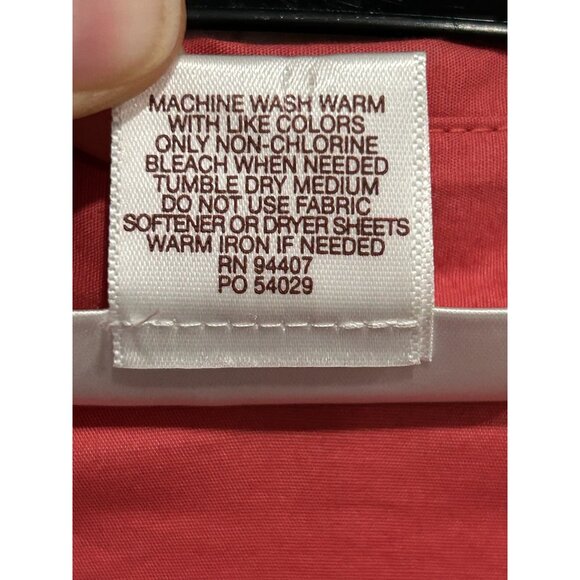 TravelSmith Womens Red Button-Up Collared Shirt Sz Large - Picture 7 of 8